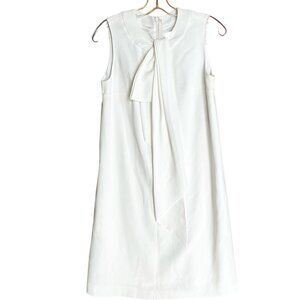 Paule Ka Paris White Sleeveless Bow Neck Shift Dress Size FR 36/US 4